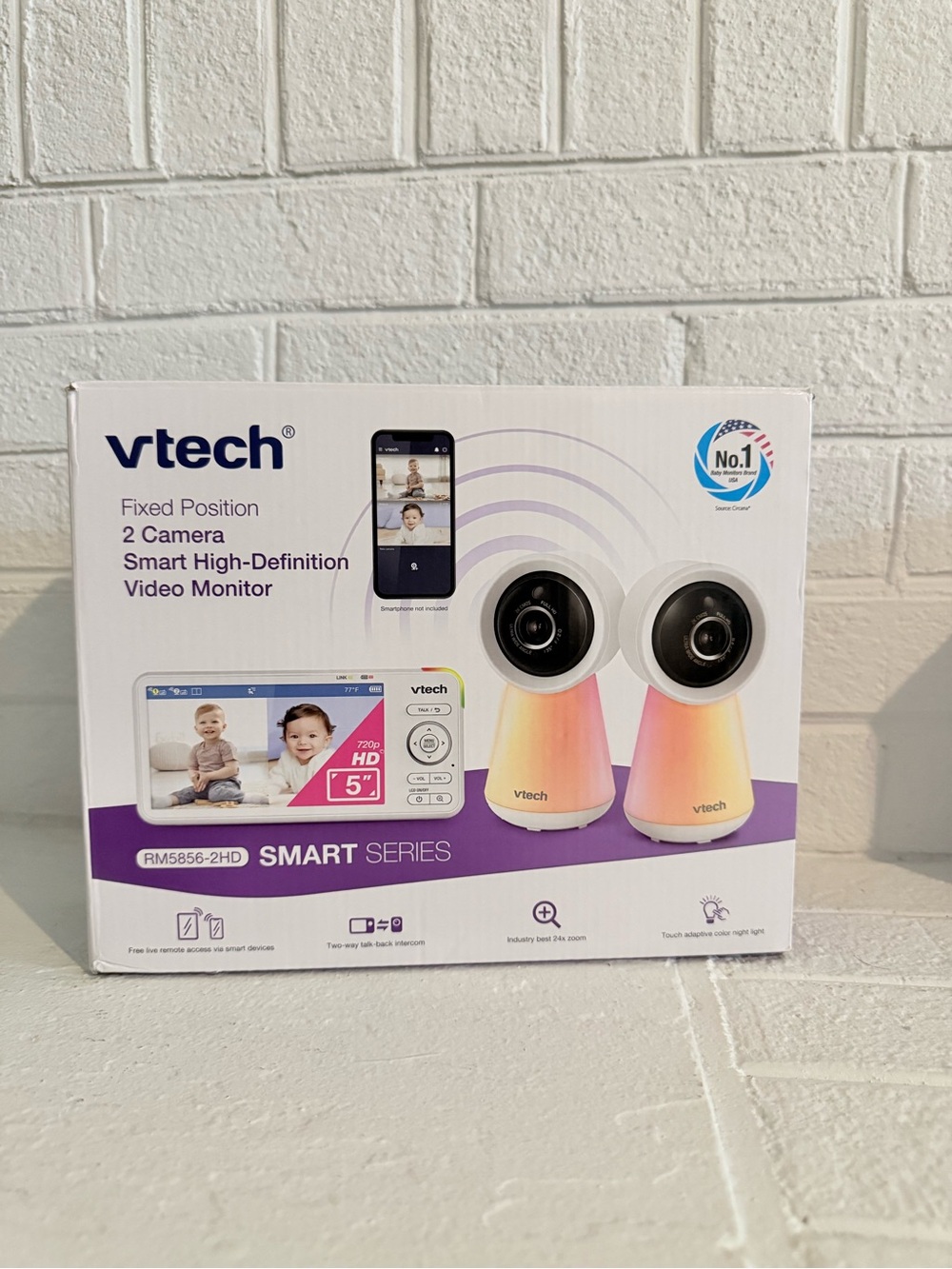 VTech Smart Series 2-Camera HD Video Monitor - Pink/Peach Gradient